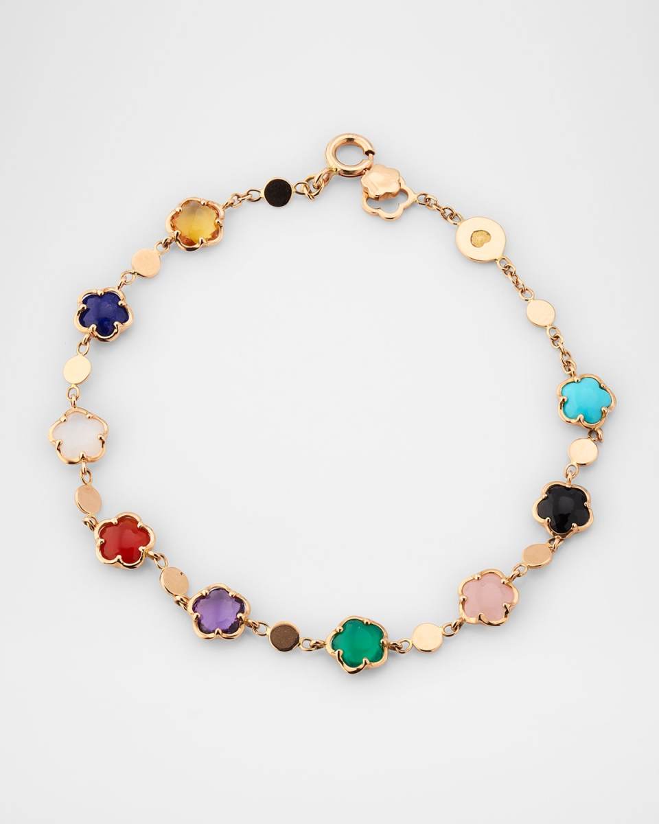 18K Rose Gold Figlia dei Fiori Bracelet with Multicolor Stones